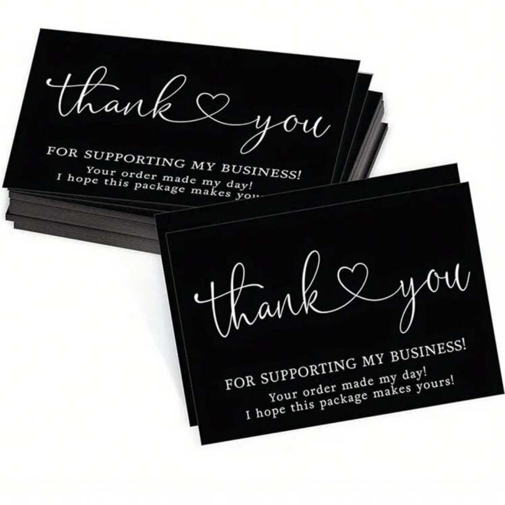 50 Black Thank You Cards